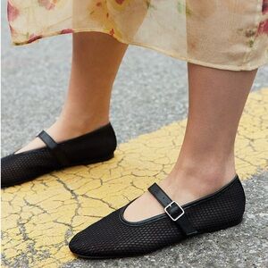 Mesh Mary Jane Flats